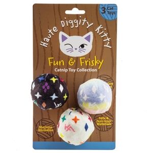 (NWT) Kitty Vuiton Balls (Monogram) Organic Catnip Toys